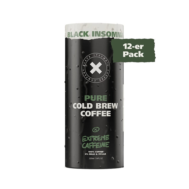 Black Insomnia Coffee Extreme Caffeine Ready To Drink Pure Cold Brew - 12 Count - #tag1# - #tag2#