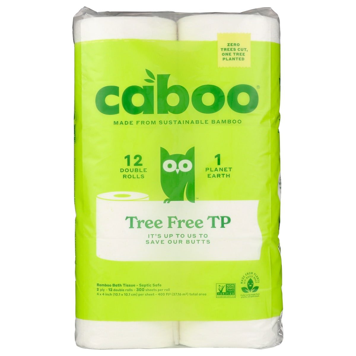 CABOO: Tree Free Bamboo Toilet Paper 12Pk 300 Sheets, 1 ea - #tag1# - #tag2#