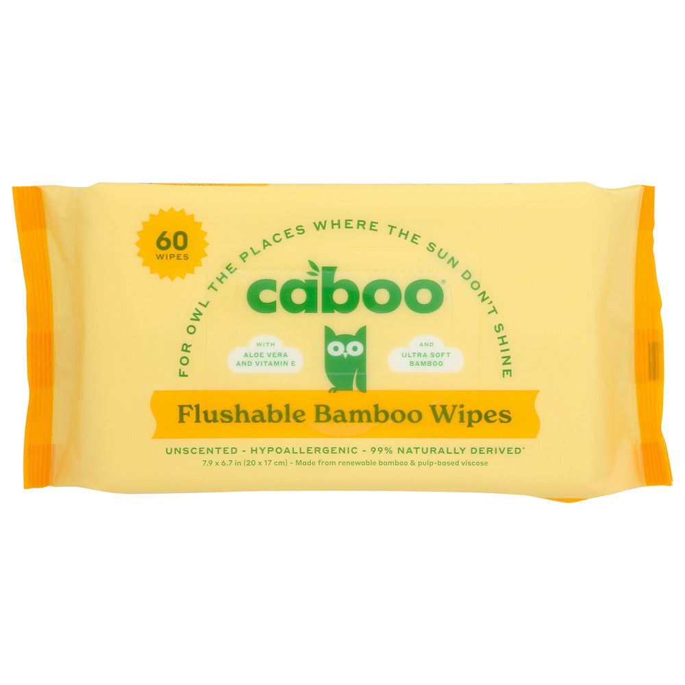 CABOO: Wipes Bamboo Flushable, 60 ct - #tag1# - #tag2#
