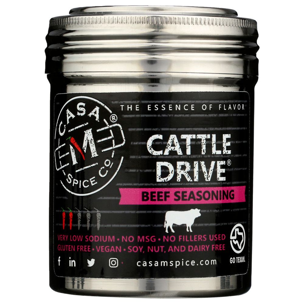 CASA M SPICE: Cattle Drive Beef Seasoning Stainless Shaker, 5 oz - #tag1# - #tag2#