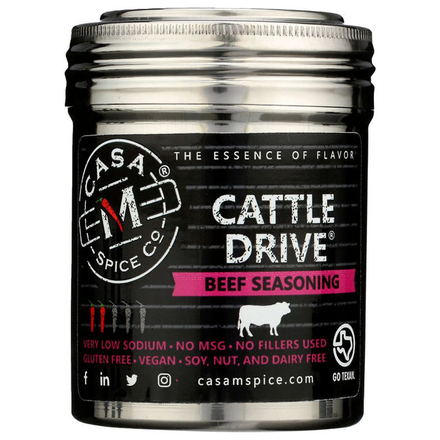 CASA M SPICE: Cattle Drive Beef Seasoning Stainless Shaker, 5 oz - #tag1# - #tag2#