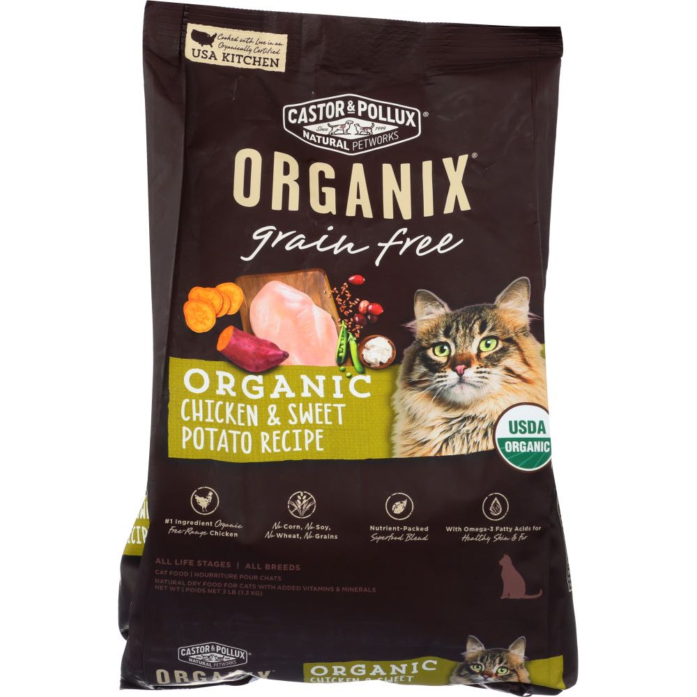 CASTOR & POLLUX: Cat Food Dry Organic Grain Free Chicken Sweet Potato, 3 lb - #tag1# - #tag2#