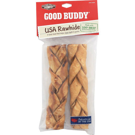 CASTOR & POLLUX: Good Buddy Braided Dog Chew Sticks Rawhide 7-8 Inches, 2 pc - #tag1# - #tag2#