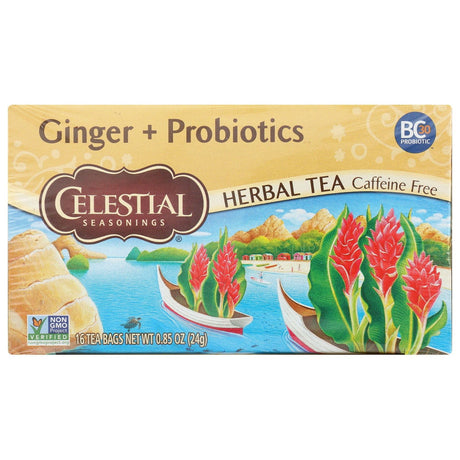 CELESTIAL SEASONINGS: Ginger Probiotic Herbal Tea, 20 bg - Sunshine Co Op. - #tag1# - #tag2# - #tag3# - #tag4#