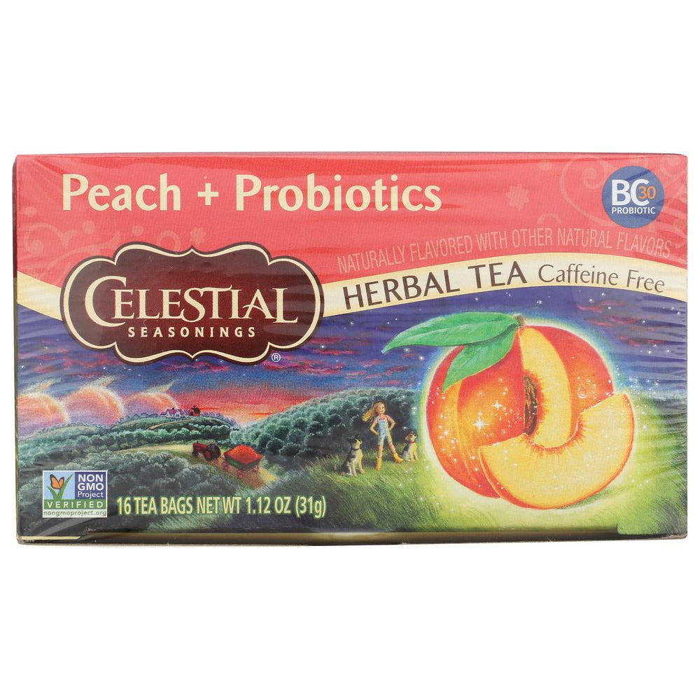 CELESTIAL SEASONINGS: Tea Country Peach + Probiotics, 16 BG - #tag1# - #tag2#