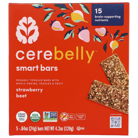 CEREBELLY: Strawberry Beet Smart Bars, 4.2 oz - #tag1# - #tag2#