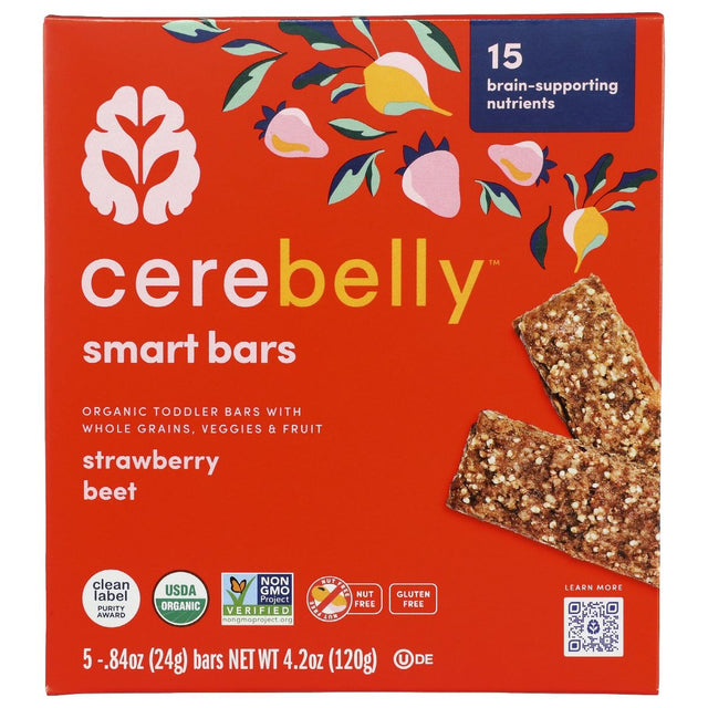 CEREBELLY: Strawberry Beet Smart Bars, 4.2 oz - #tag1# - #tag2#
