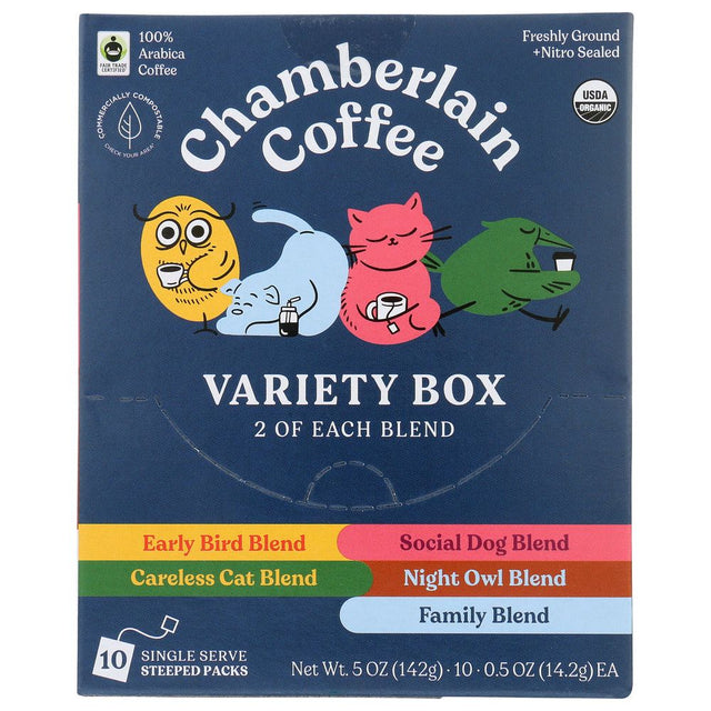 CHAMBERLAIN COFFEE: Coffee Variety Steeped 10Pk, 5 OZ - #tag1# - #tag2#