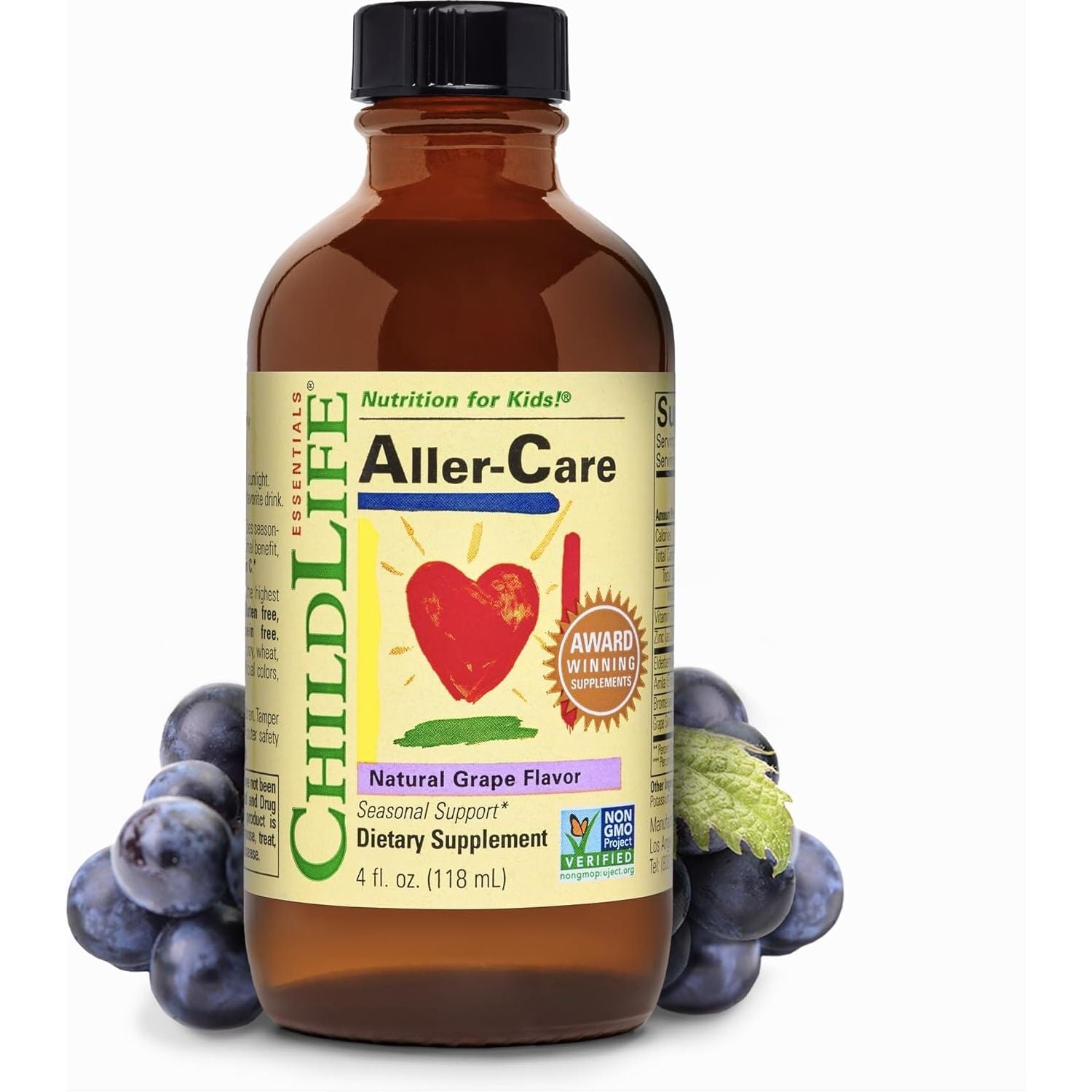 CHILDLIFE ESSENTIALS Aller-Care - Natural Grape Relief - with Elderberry, 4 Fl Oz - #tag1# - #tag2#