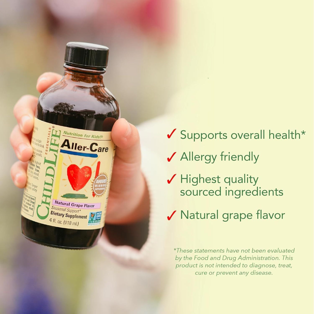CHILDLIFE ESSENTIALS Aller-Care - Natural Grape Relief - with Elderberry, 4 Fl Oz - #tag1# - #tag2#