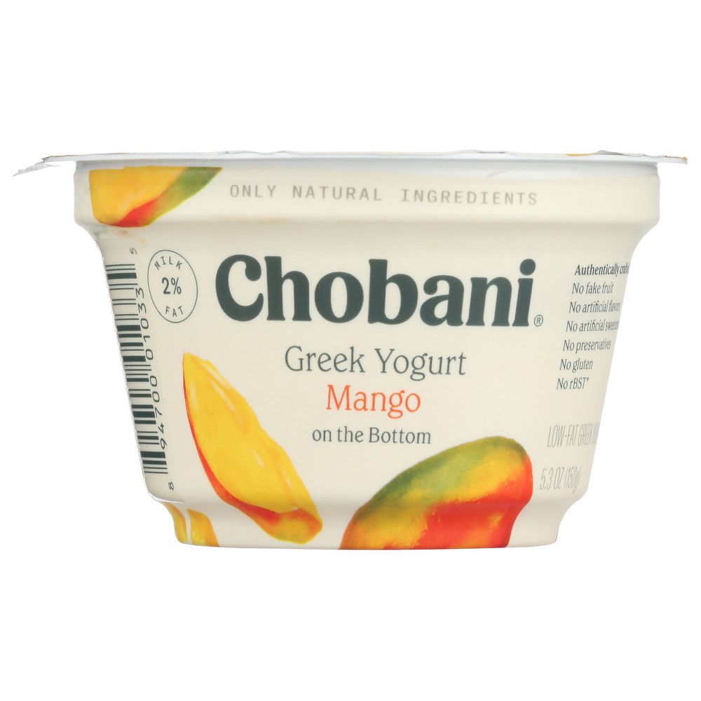 CHOBANI: Low-Fat Greek Yogurt Mango on the Bottom, 5.3 Oz - #tag1# - #tag2#