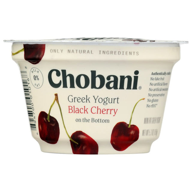 CHOBANI: Non-Fat Greek Yogurt Black Cherry on the Bottom, 5.3 oz - #tag1# - #tag2#