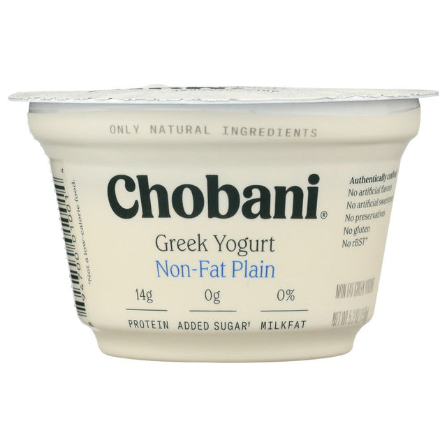CHOBANI: Non-Fat Greek Yogurt Original Plain, 5.3 oz - #tag1# - #tag2#