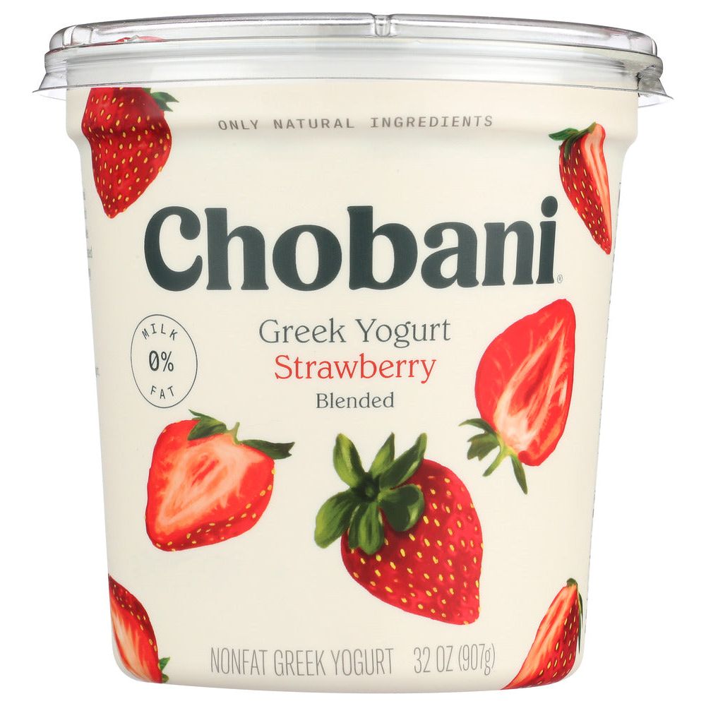 CHOBANI: Non-Fat Greek Yogurt Strawberry Blended, 32 oz - #tag1# - #tag2#