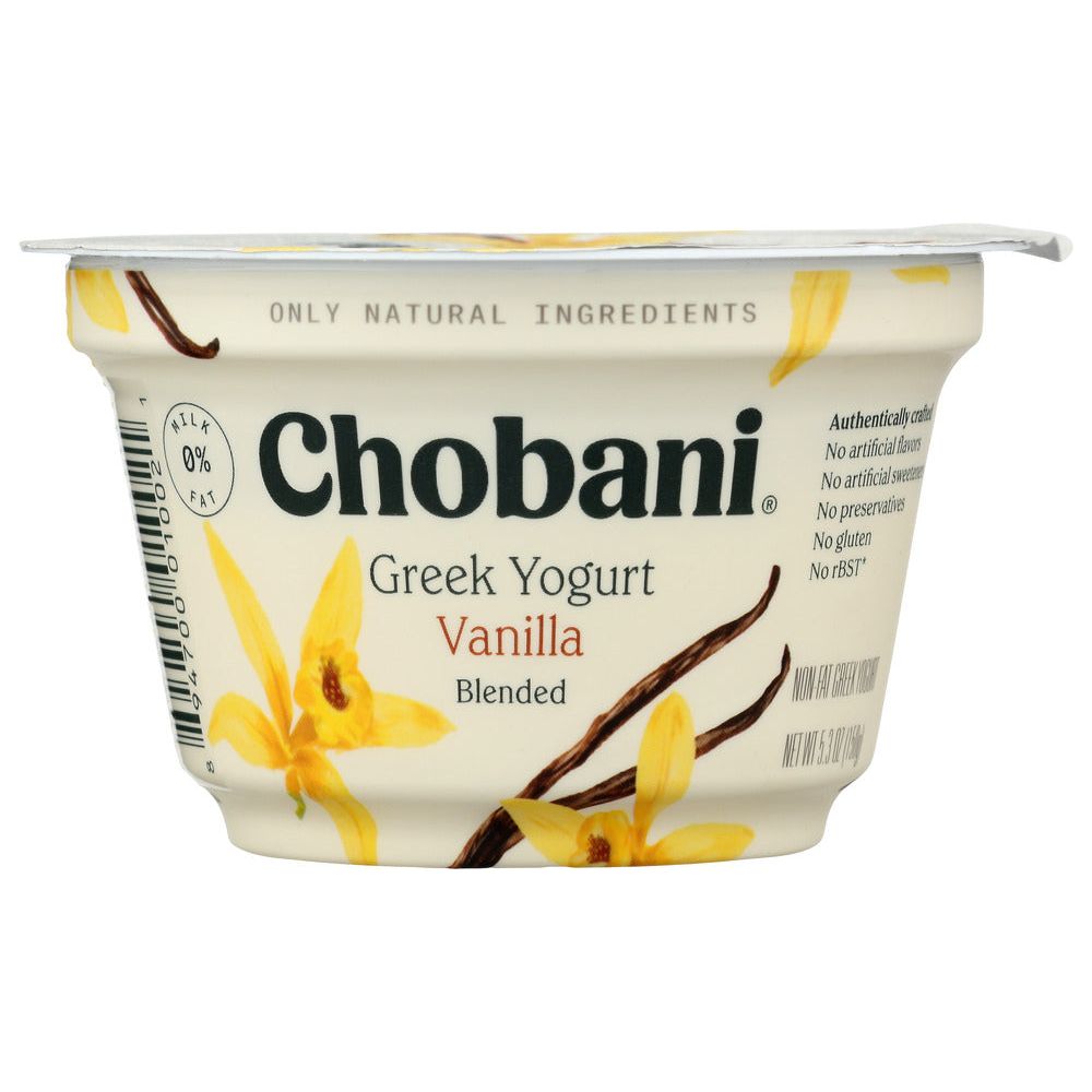 CHOBANI: Non-Fat Greek Yogurt Vanilla Blended, 5.3 oz - #tag1# - #tag2#