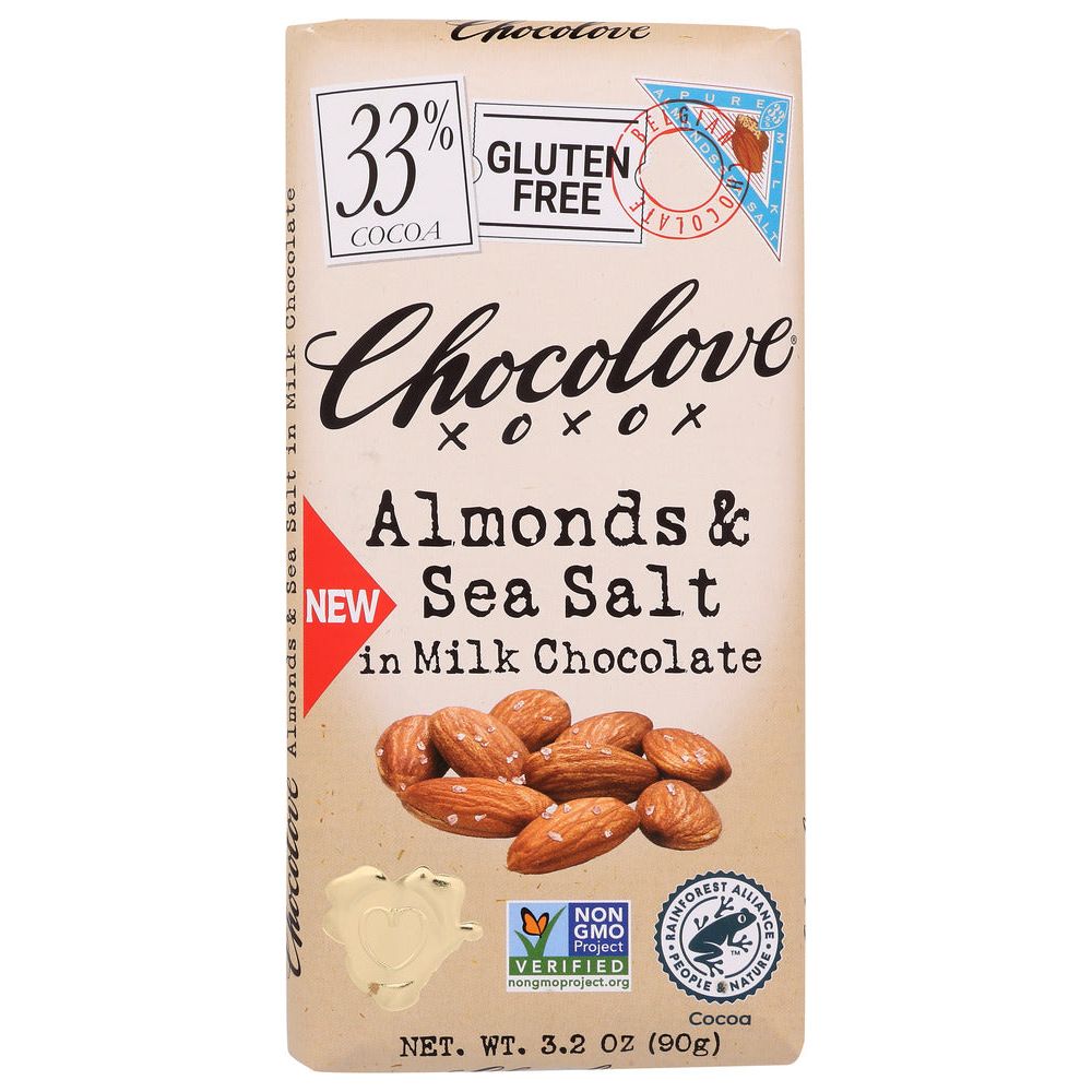 CHOCOLOVE: Almond And Sea Salt In Milk Chocolate, 3.2 oz - #tag1# - #tag2#