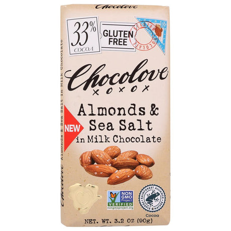CHOCOLOVE: Almond And Sea Salt In Milk Chocolate, 3.2 oz - #tag1# - #tag2#