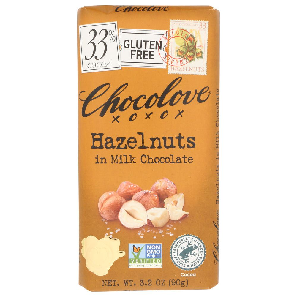 CHOCOLOVE: Hazelnuts In Milk Chocolate Bar, 3.2 oz - #tag1# - #tag2#