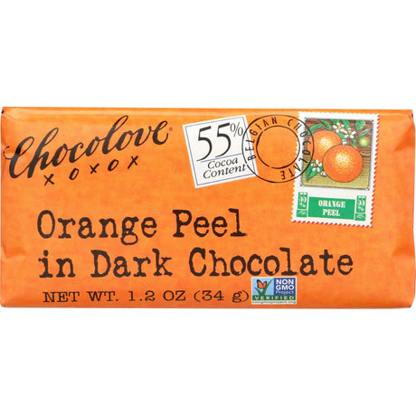 CHOCOLOVE: Mini Dark Chocolate Bar Orange Peel, 1.2 oz - #tag1# - #tag2#