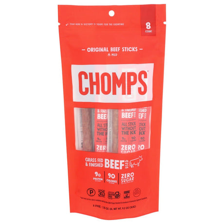 CHOMPS: Beef Stick Pch Orignl 8Pk, 9.2 OZ - #tag1# - #tag2#