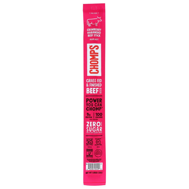 CHOMPS: Cranberry Habanero Beef Stick, 1.15 oz - #tag1# - #tag2#