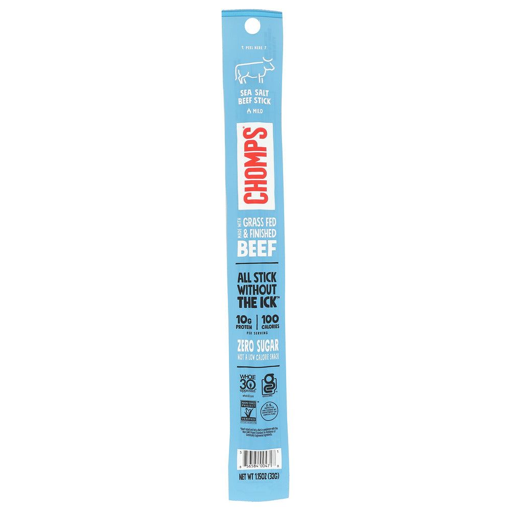 CHOMPS: Sea Salt Beef Stick, 1.15 oz - #tag1# - #tag2#