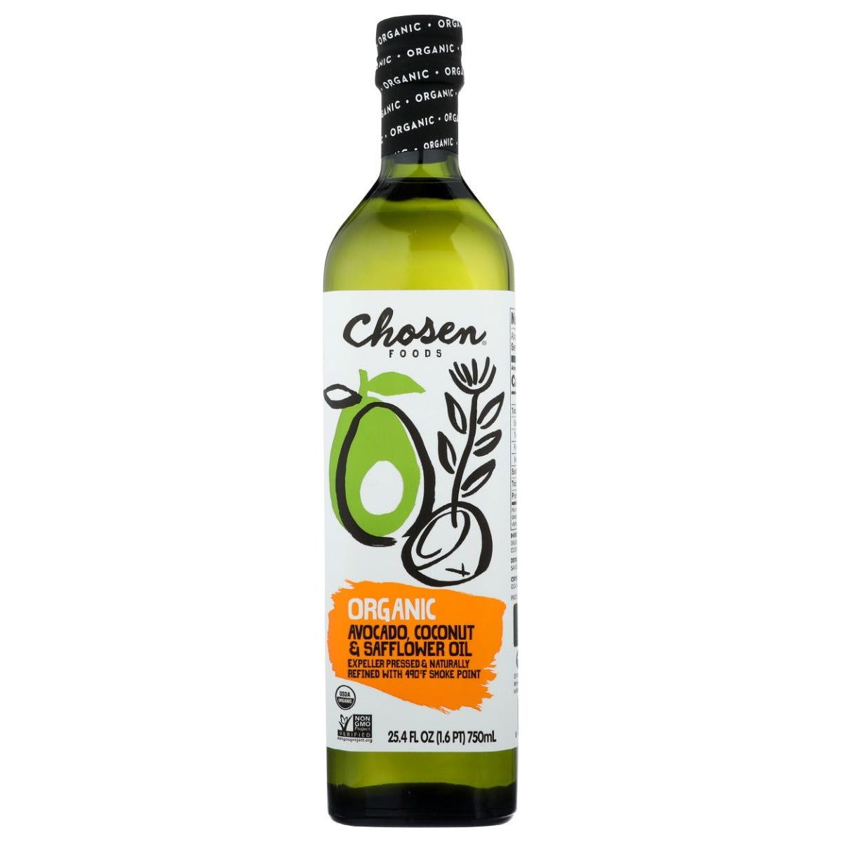 CHOSEN FOODS: Organic Avocado Coconut and Safflower Oil, 750 ml - Sunshine Co Op. - #tag1# - #tag2# - #tag3# - #tag4#