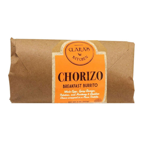 CLARAS KITCHEN: Chorizo Breakfast Burrito, 8 oz - #tag1# - #tag2#