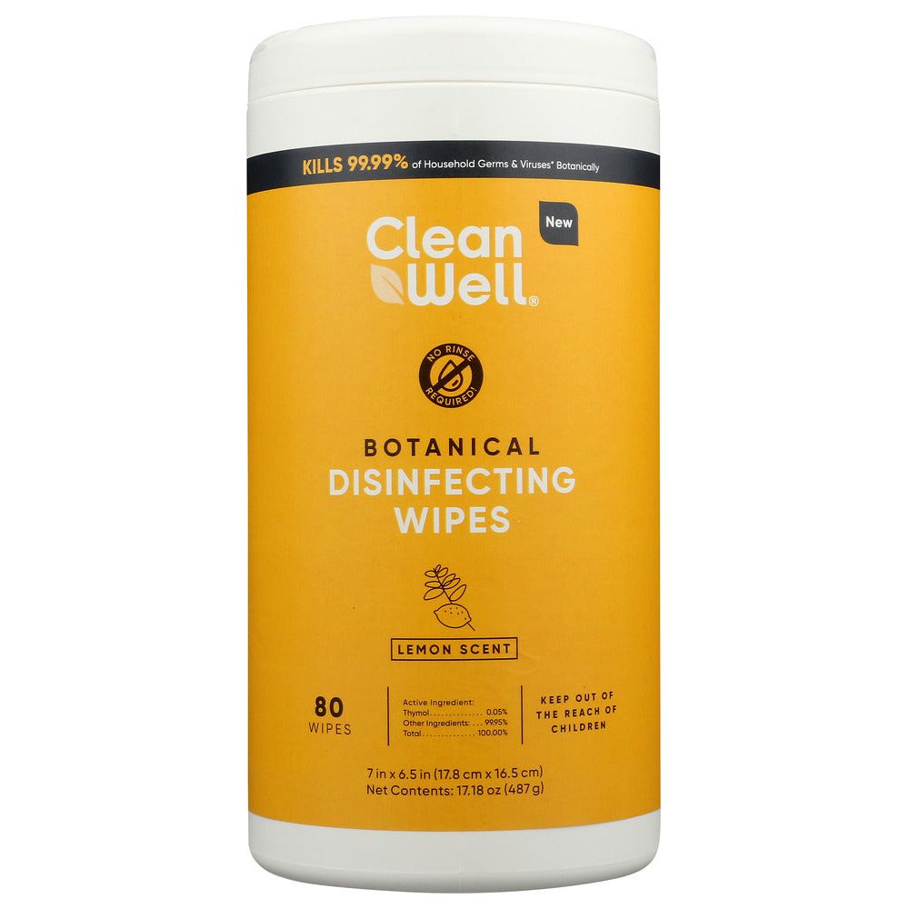 CLEANWELL: Wipes Disinfecting Lemon, 80 pc - #tag1# - #tag2#