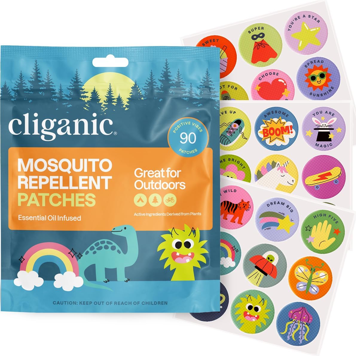 CLIGANIC: Mosquito Repellent Stickers Patches For Kids, 90 ea - #tag1# - #tag2#