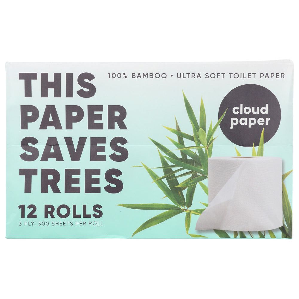 CLOUD PAPER: Toilet Paper Bamboo 3ply, 12 pk - #tag1# - #tag2#