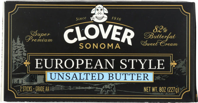 CLOVER SONOMA: European Style Unsalted Butter, 0.5 lb - #tag1# - #tag2#