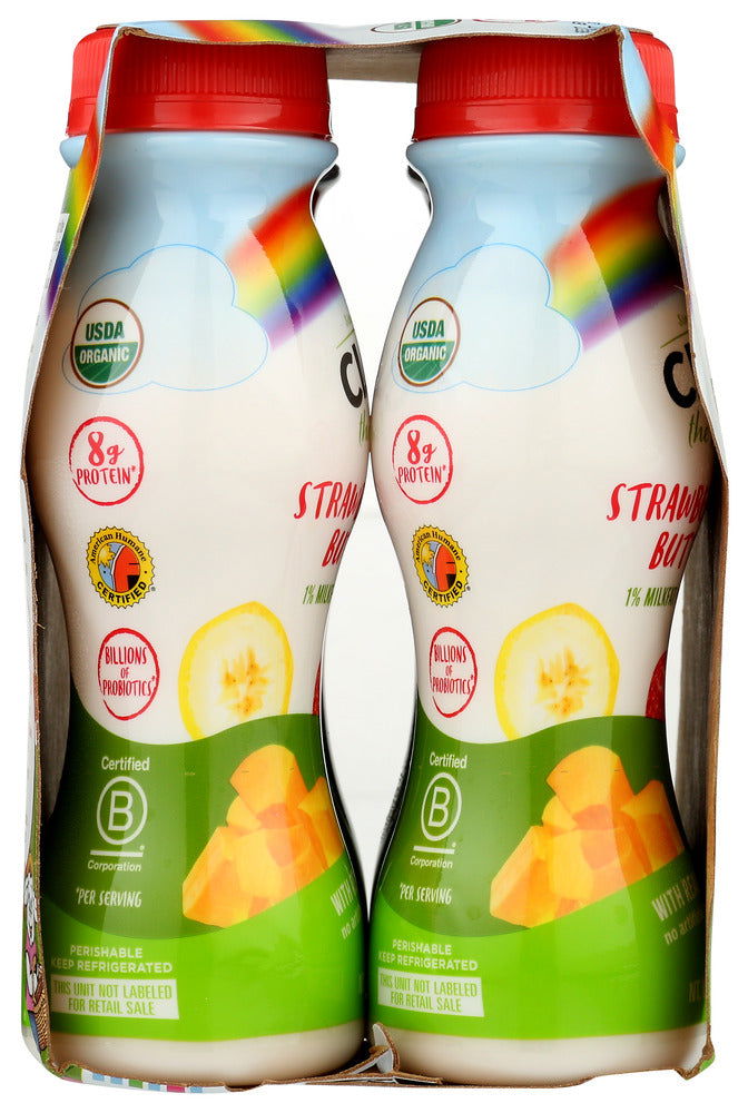 CLOVER SONOMA: Organic Strawberry Banana Butternut Yogurt Smoothie 4 Count, 24 Fl Oz - #tag1# - #tag2#