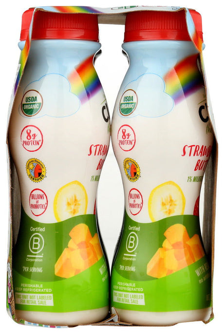 CLOVER SONOMA: Organic Strawberry Banana Butternut Yogurt Smoothie 4 Count, 24 Fl Oz - #tag1# - #tag2#