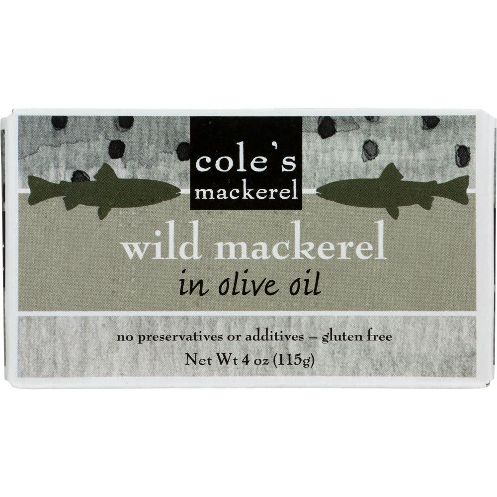 COLE'S: Wild Mackerel in Olive Oil, 4.4 oz - #tag1# - #tag2#