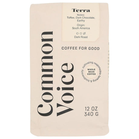 COMMON VOICE COFFEE CO: Terra Dark Roast Coffee, 12 oz - #tag1# - #tag2#