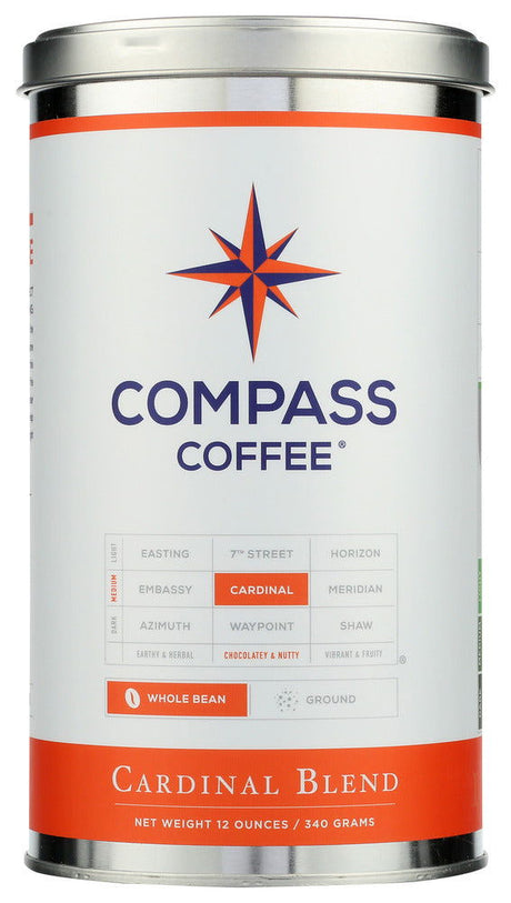 COMPASS COFFEE: Coffee Cardnl Blnd Whl Bn, 12 oz - #tag1# - #tag2#