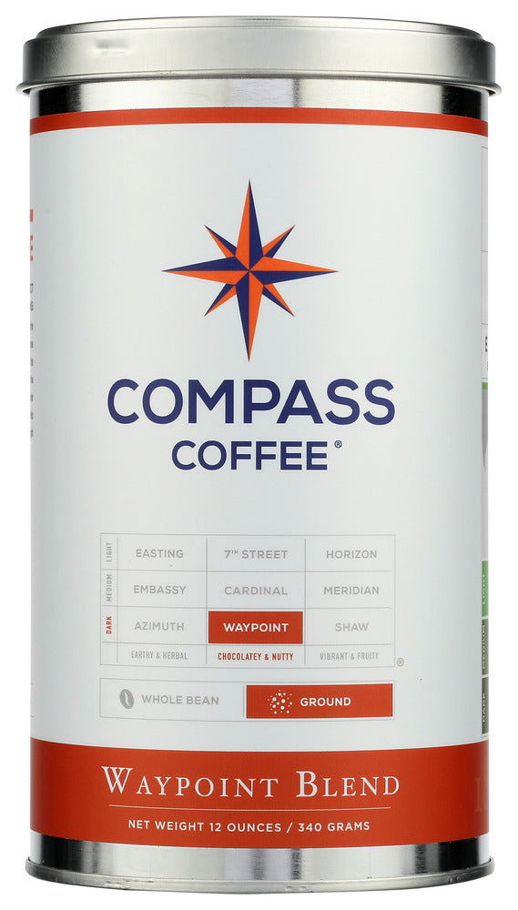 COMPASS COFFEE: Waypoint Blend Ground Coffee, 12 oz - #tag1# - #tag2#