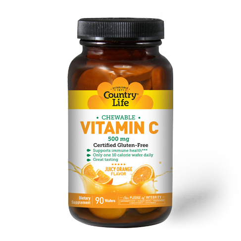 COUNTRY LIFE: Wafer Vitamin C 500Mg, 90 tb - #tag1# - #tag2#