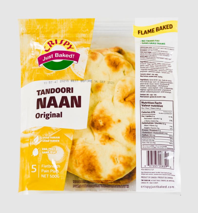 CRISPY JUST BAKED: Tandoori Naan Original, 1.102 lb - #tag1# - #tag2#