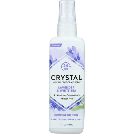CRYSTAL: Mineral Deodorant Spray Lavender and White Tea, 4 oz - #tag1# - #tag2#