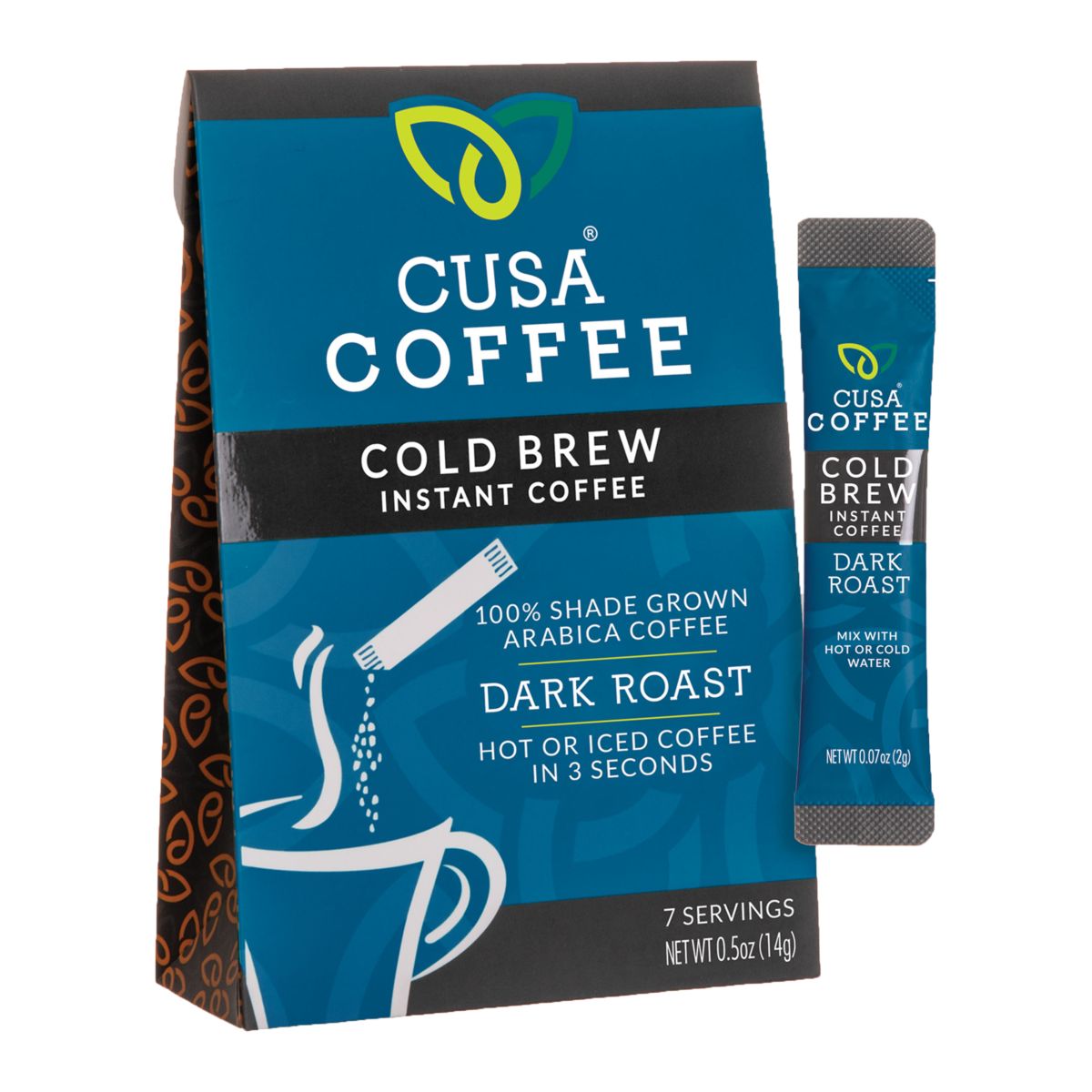 CUSA TEA: Cold Brew Dark Roast Instant Coffee, 0.5 oz - #tag1# - #tag2#