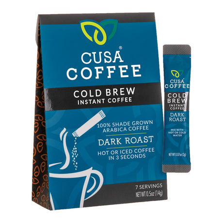 CUSA TEA: Cold Brew Dark Roast Instant Coffee, 0.5 oz - #tag1# - #tag2#