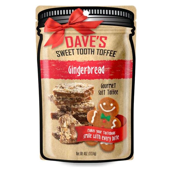 DAVES SWEET TOOTH: Gingerbread Toffee, 4 oz - #tag1# - #tag2#
