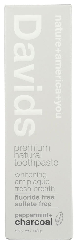DAVIDS: Peppermint Charcoal Toothpaste, 5.25 fo - #tag1# - #tag2#
