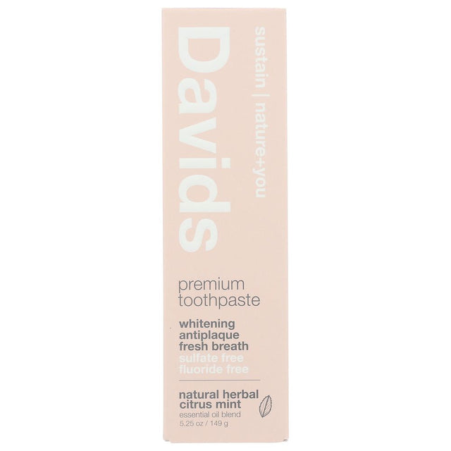 DAVIDS: Toothpst Prm Herb Cit Mnt, 5.25 OZ - #tag1# - #tag2#
