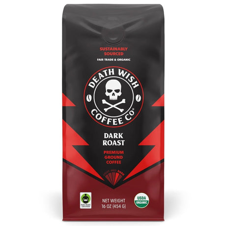 DEATH WISH COFFEE: Organic Ground Coffee Beans, 1 lb - Sunshine Co Op. - #tag1# - #tag2# - #tag3# - #tag4#