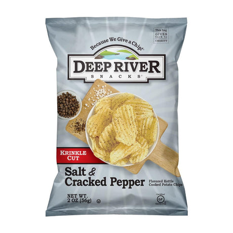 DEEP RIVER: Salt & Cracked Pepper Kettle Cooked Potato Chips, 2 oz - Sunshine Co Op. - #tag1# - #tag2# - #tag3# - #tag4#