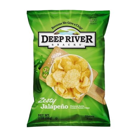 DEEP RIVER: Zesty Jalapeno Kettle Cooked Potato Chips, 2 oz - Sunshine Co Op. - #tag1# - #tag2# - #tag3# - #tag4#