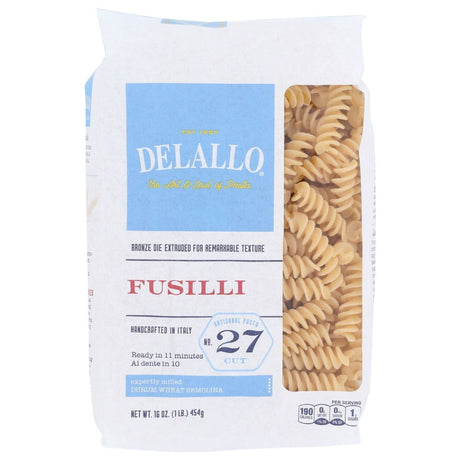DELALLO: Fusilli Pasta Bag, 16 oz - Sunshine Co Op. - #tag1# - #tag2# - #tag3# - #tag4#